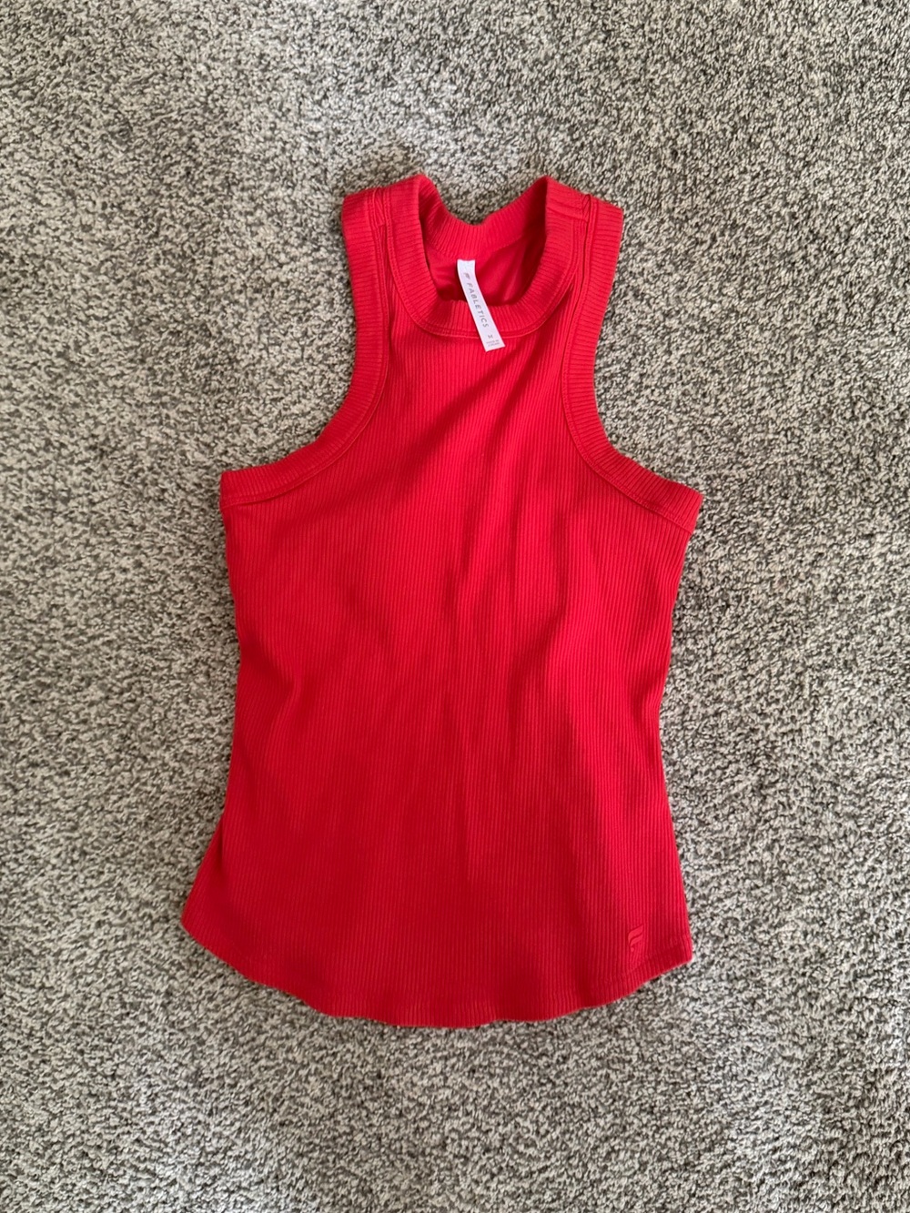 Fabletics Red Ribbed Tank Top